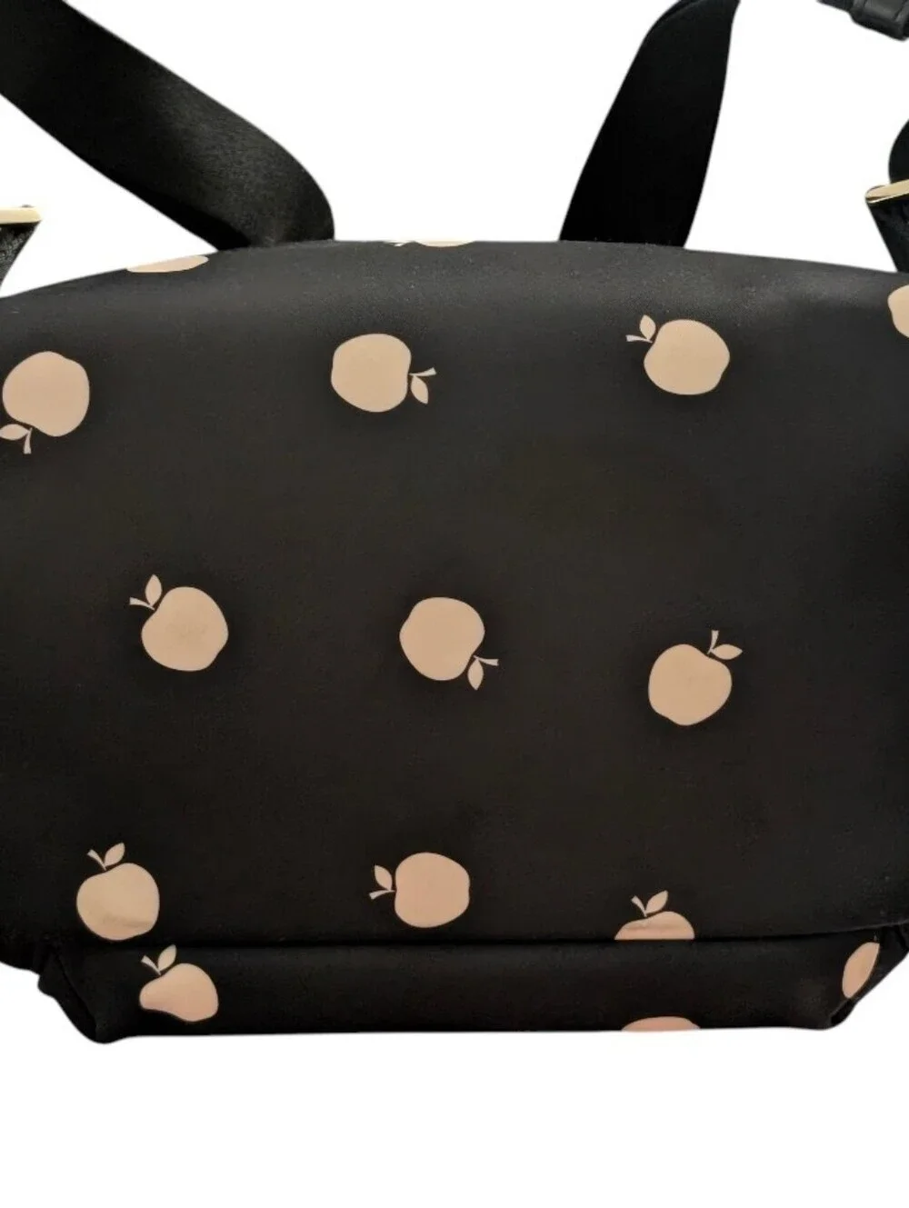 Kate Spade Set ♠️ Apple Print Chelsea Medium Black Backpack & micro Bag Charm